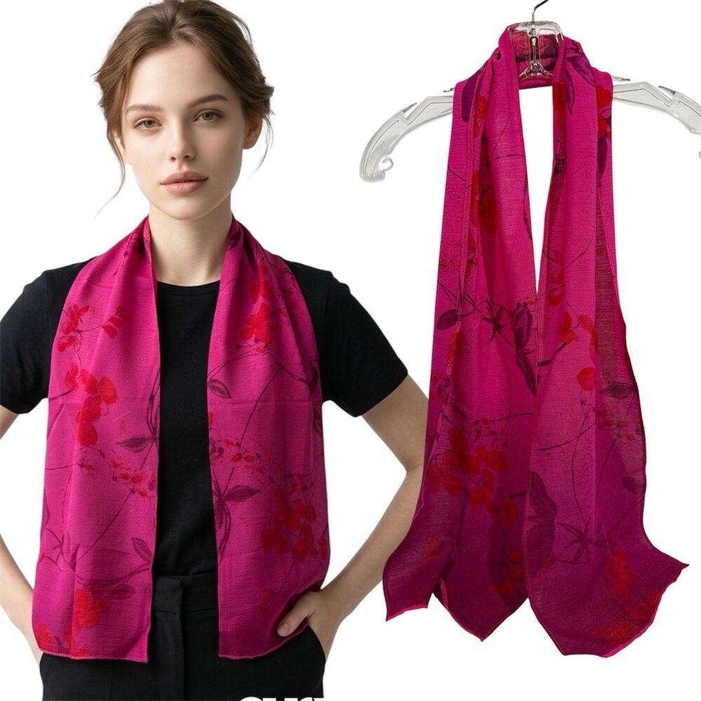 Fashion Women’s Scarf Viscosa Wrap Summer Floral Scarves 59” X 9” New